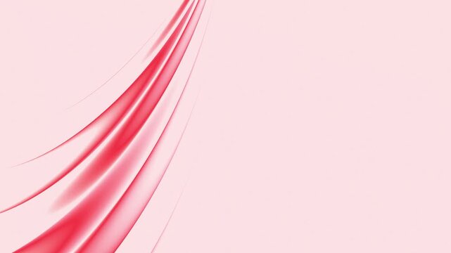 Abstract background with flowing red curves on pale pink backdrop. Modern elegant animation backdrop presentation
