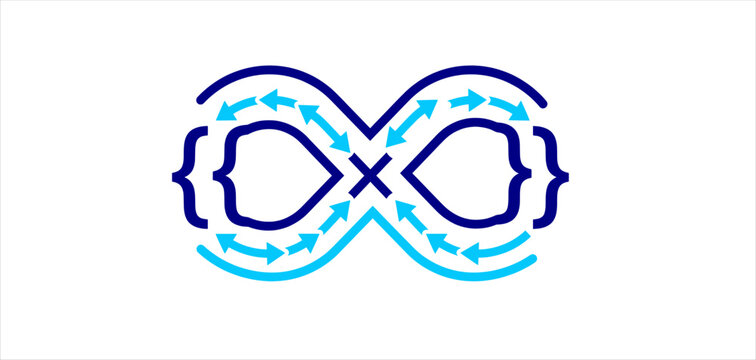 DevOps flat icon. Continuous integration and software workflow symbol