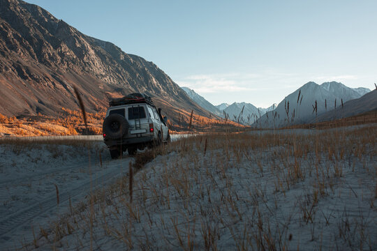 SUV Parked in Mountain 