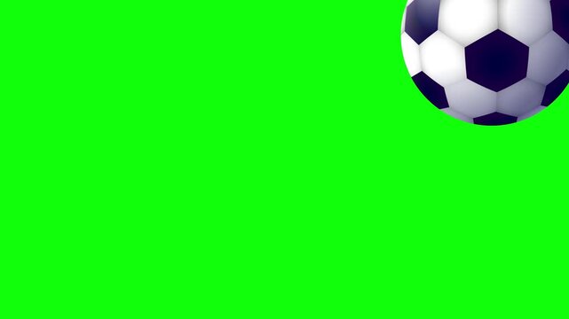 Seamless football transition animation. Realistic soccer ball zoom in and out loop