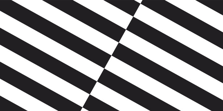 Diagonal black and white lines background. Tilted parallel stripes pattern. Oblique stripy texture. Simple geometric print with slanted strips. Vector graphic illustration.