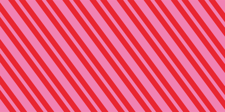Candy Cane Stripes Seamless Pattern - Diagonal candy cane stripes repeating pattern design