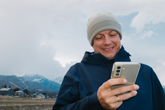 Man is checking his phone