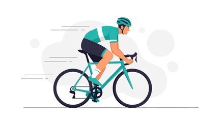 Fototapeta premium Dynamic Vector Illustration of a Cyclist in Motion, Representing Speed and Athleticism
