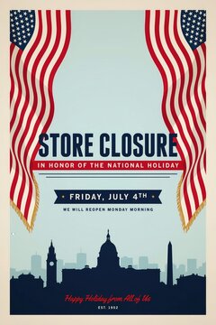 Independence day store closure notice