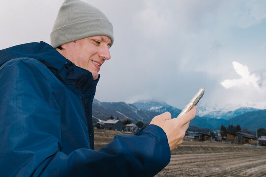 Man is checking his phone