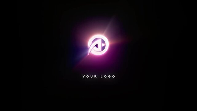 3d energetic water electric neon glowing light splash logo intro animation. 4k high fps, 3d render, 3d render of a logo stings. 