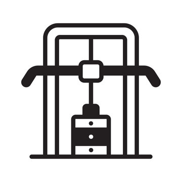 Premium glyph icon representing lat pulldown equipment for back muscle training.