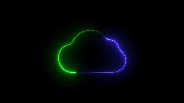  Heavy rain cloud minimal forecast icon with dynamic rainfall streaks on clean white background 4k animation.