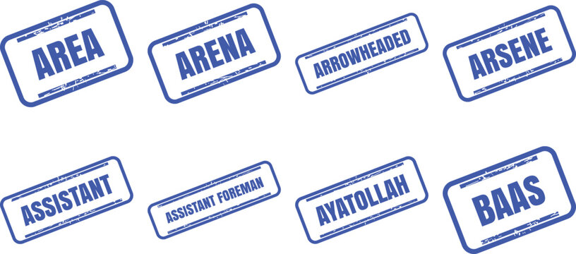 Set of rubber stamps with various words stamp vector design set