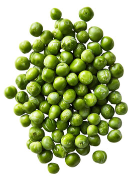 Fresh green peas isolated on transparent background
