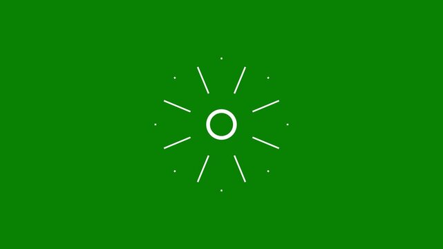 Abstract firework burst animation with radiant circular blast and sparkling lines on green background