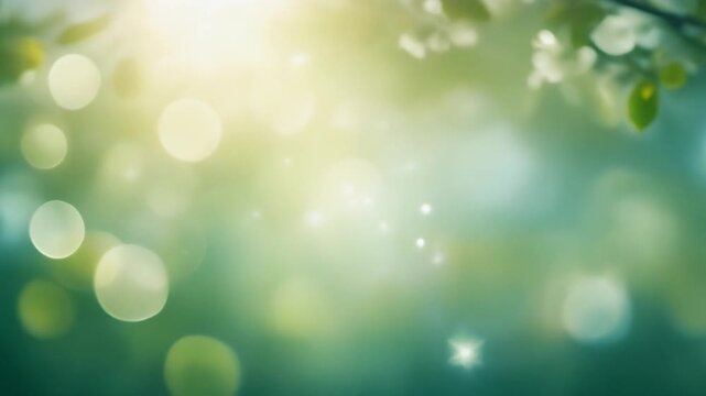 Abstract spring light background with soft glowing bokeh, gentle animated motion, clean seasonal aesthetic, premium stock footage, ultra high definition 4K