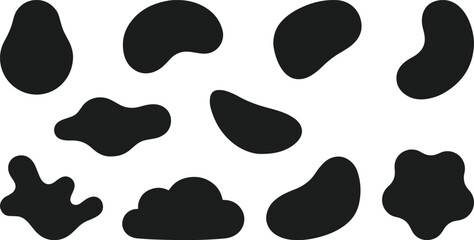 Fototapeta premium Black abstract shapes on white background