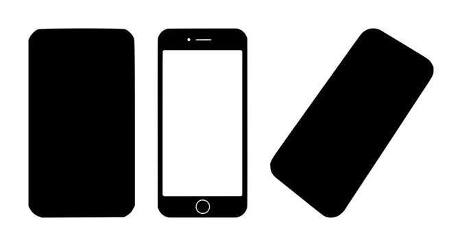Solid black icon, white background: multi-factor authentication mobile phone set with simple line art design featuring simple design, minimalist, black and white with illustrations and graphics