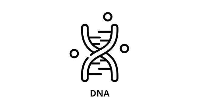 Minimalist DNA helix line icon for biotechnology and genetic science concepts with genetics molecule biotechnology research scientific biochemistry chemistry chromosome structure laboratory