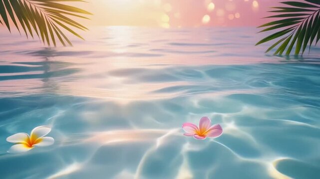 Elegant Songkran festival motion background with flowing water, light reflections, and soft pastel tones, minimal modern aesthetic, premium stock footage, ultra realistic 4K