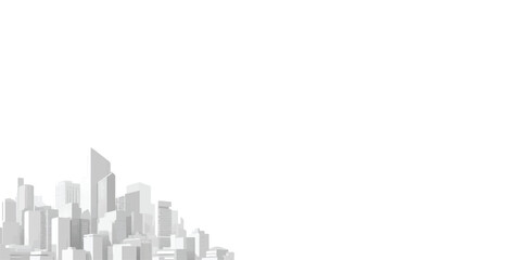 Fototapeta premium Abstract City Skyline Vector Background with Urban Buildings and Skyscrapers Illustration