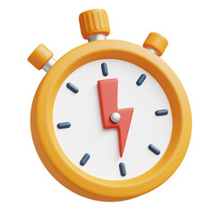 Limited time offer. Deadline symbol. An orange stopwatch 3d rendering icon illustration isolated with ligtning bolt © Andy March