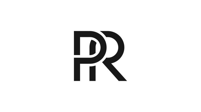 Minimalist letter pr logo design, modern monogram pr logo vector template