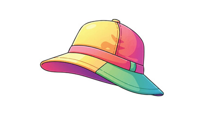 Fototapeta premium Colorful Bucket Hat Illustration.