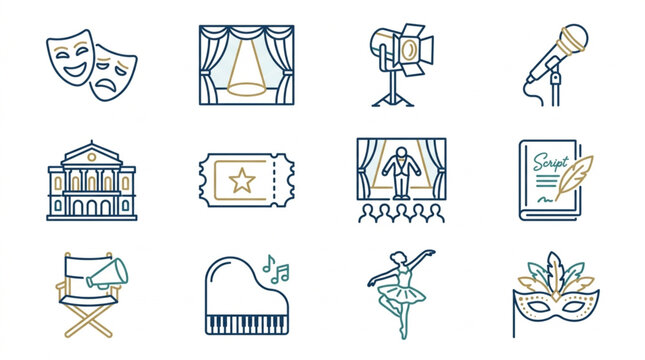 Collection of theatre and performance icons.