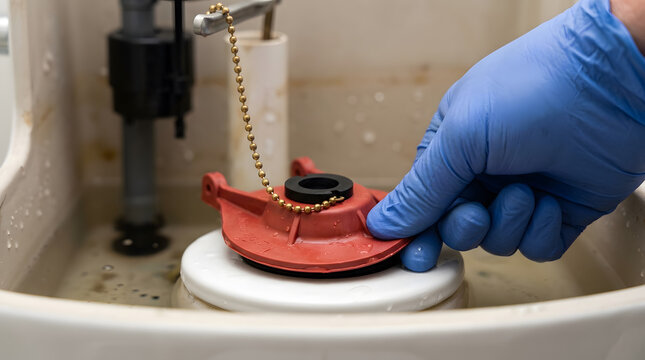 Repairing a leaky toilet flapper | Plumber fixing bathroom flush valve | DIY toilet tank maintenance tips | Replacing rubber flapper in toilet