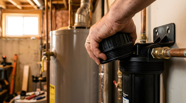 Installing a whole house water filter system | DIY home plumbing maintenance and repair | Replacing a sediment water filter cartridge | Residential water filtration system installation