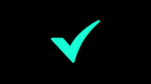 right check mark icon transparent background. isolated tick mark or confirm icon animation. check mark sign, verify complete sign, approved, select tick, success , approved, yes icon signs