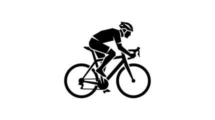 Naklejka premium Cyclist Riding Bicycle in Motion on Road.