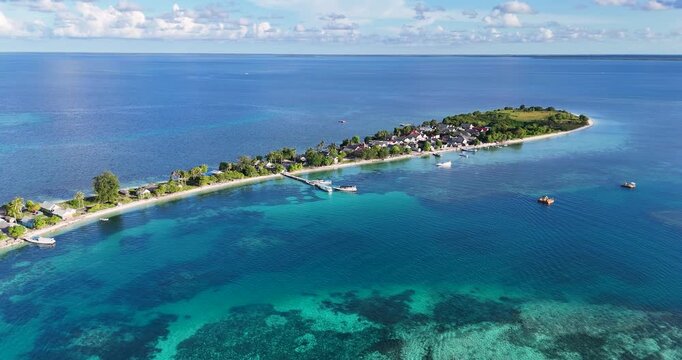 Remote Indonesian Island Featuring Dramatic Coastlines and Crystal Waters