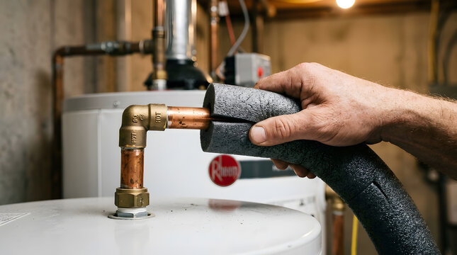 insulating hot water pipes for energy efficiency | diy water heater maintenance tips | installing foam pipe insulation on copper tubing | reducing heat loss in home plumbing systems
