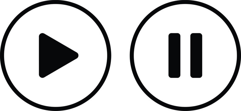 Play and pause button icons