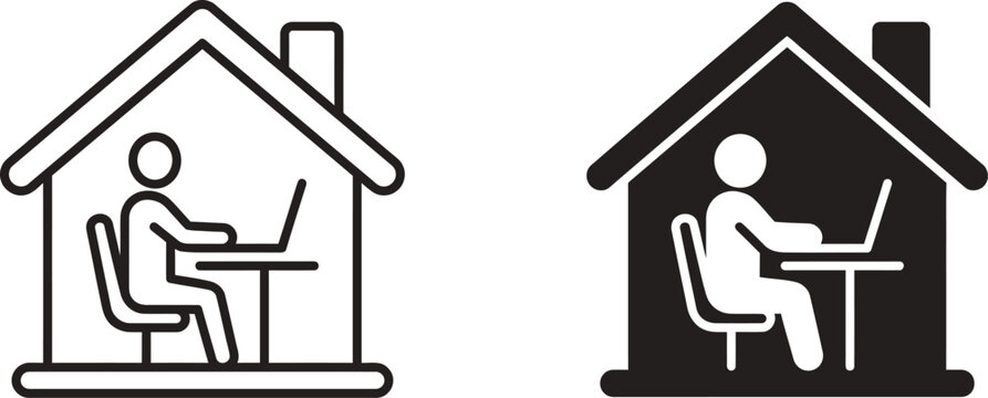 Remote work from home icons