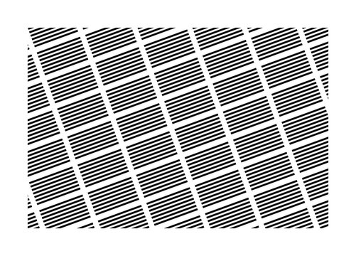 Optical illusion of a tilted rectangle. Combination of Z&ouml;llner illusion and illusory contours. Inclined lines create a rectangle that  appears slanting down to the right. Isolated illustration. Vector