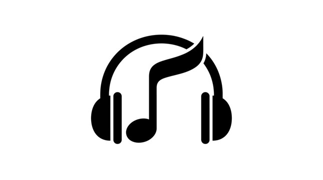Music Headphones Icon for Audio Listening and Entertainment.