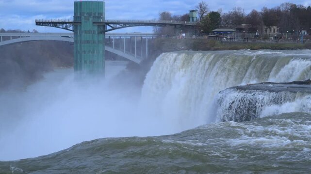 Niagara Falls, USA: This image features the American Falls and Bridal Veil Falls located within Niagara Falls State Park in New York.