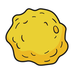 Yellow Asteroid Space Object Isolated Flat Design Element Vector Illustration © Arya