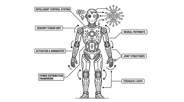 Functional diagram of humanoid robot control systems