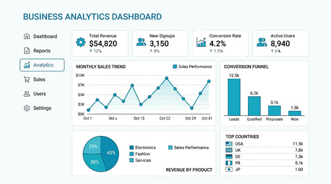 Business infographic elements with charts graphs and web interface design vector set