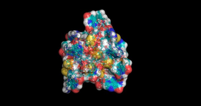 Fomivirsen, antisense oligonucleotide agent against cytomegalovirus retinitis for immunocompromised and AIDS patients, 3D molecule spinning, 4K