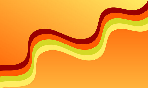 Retro Style Wavy Background with Warm Orange and Yellow Stripes