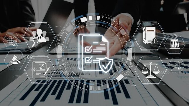 Digital Compliance and Legal Checklists with Modern Technology in Business Environment Featuring Hands on Documents and Data Analysis Sigmoid
