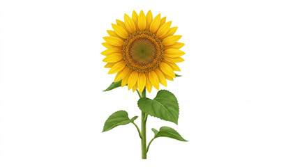 Obraz premium Single sunflower flower agricultural vector illustration isolated on white background