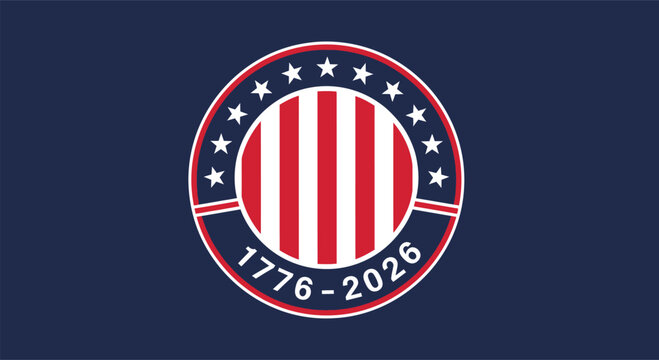 America 250 logo commemorating the 250th anniversary of us independence