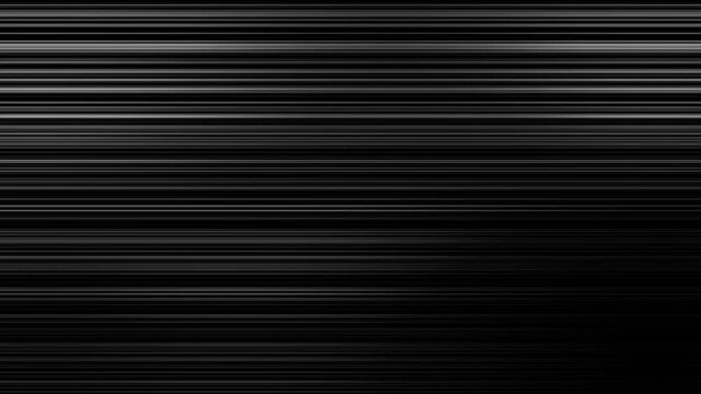 Abstract black and white horizontal lines motion background, minimalist digital scanlines and fast moving high tech stripes.
