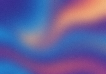 Fototapeta premium Abstract background with soft gradient waves in blue purple and warm orange tones.