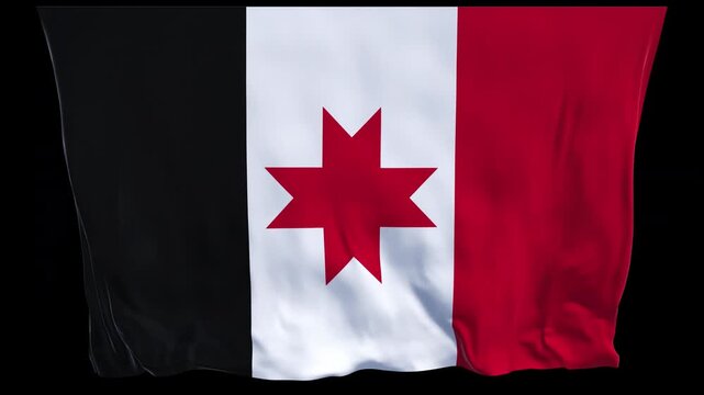 Professional animation of the Udmurtia flag waving in the wind, ideal for regional identity projects, cultural presentations, education, news content, web banner use, and national holiday visuals.