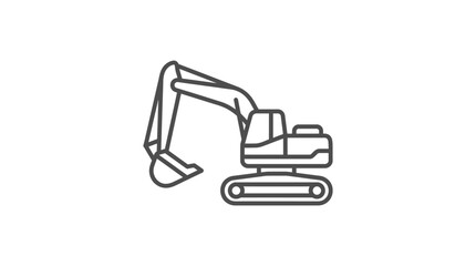 Hydraulic excavator machinery for earthmoving and mining excavation work. © khirul afandi