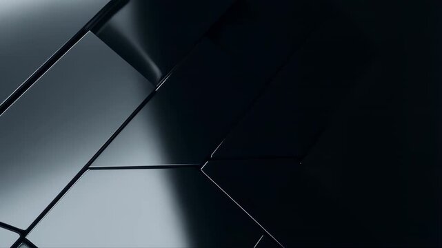 Magnificent Minimalist Texture Background of Interlocking Geometric Shapes in Black Featuring Sleek Design, Dark Theme, Digital Art with Artistic